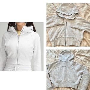 Lululemon Scuba Full-Zip Cropped Hoodie  Light Grey - Like New!